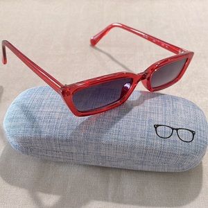 BCBGeneration BG1000 Red Women's Sunglasses + New Case and Cleaning Cloth
